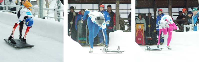 スケルトン競技のスタートスタイル